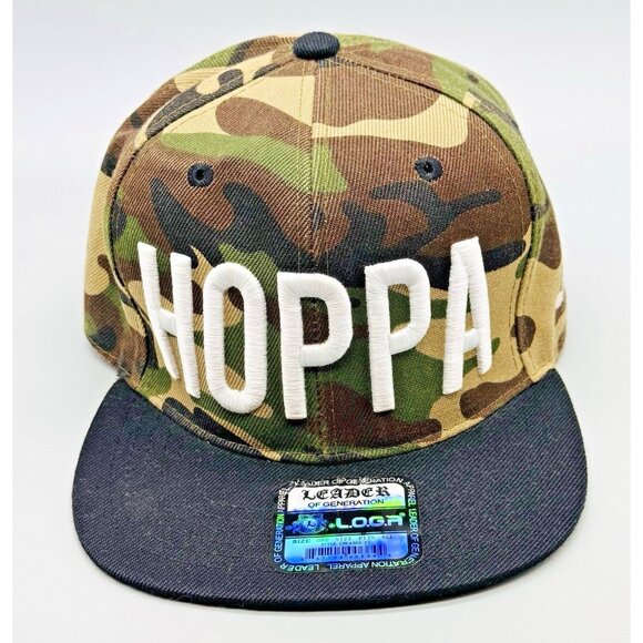 DJ HOPPA Snapback Baseball Cap Camo White Lettering Leader of Generation Apparel - Picture 1 of 9